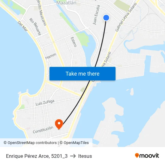 Enrique Pérez Arce, 5201_3 to Itesus map