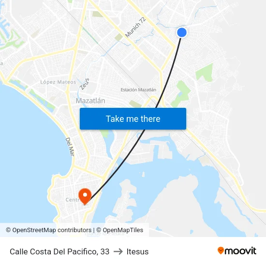 Calle Costa Del Pacifico, 33 to Itesus map
