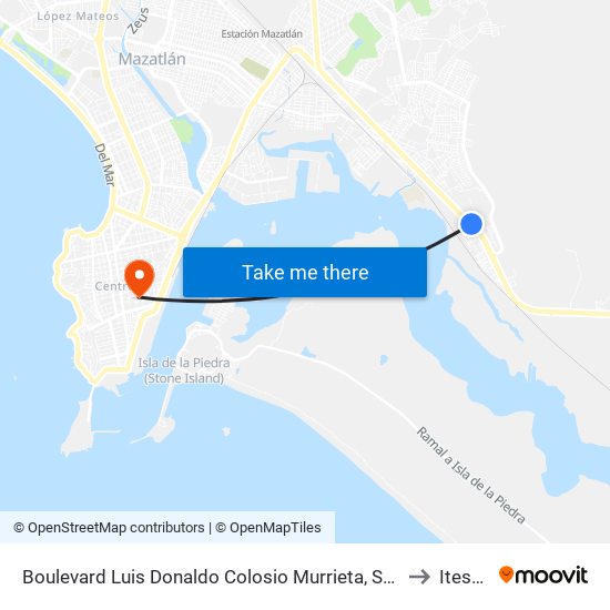 Boulevard Luis Donaldo Colosio Murrieta, Sn-S to Itesus map