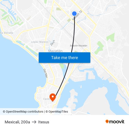 Mexicali, 200a to Itesus map