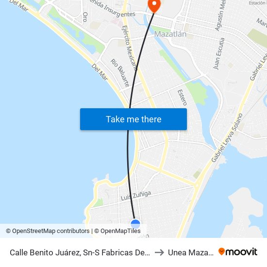 Calle Benito Juárez, Sn-S Fabricas De Francia to Unea Mazatlán map