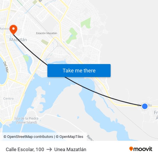 Calle Escolar, 100 to Unea Mazatlán map