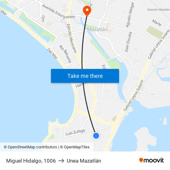 Miguel Hidalgo, 1006 to Unea Mazatlán map