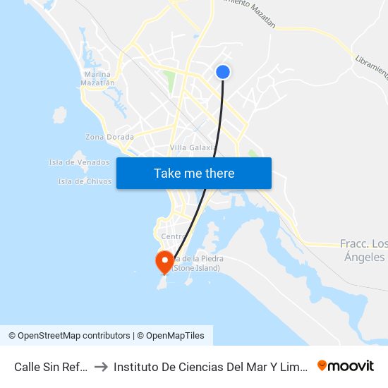 Calle Sin Referencia, 12203 to Instituto De Ciencias Del Mar Y Limnologia, Unidad Academica Mazatlan map