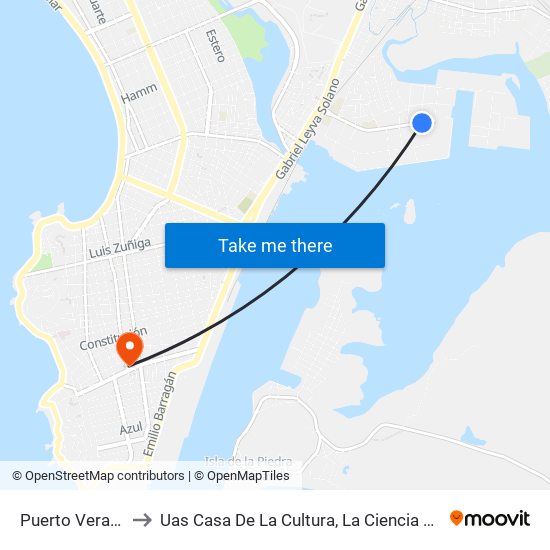 Puerto Veracruz, 20 to Uas Casa De La Cultura, La Ciencia Y Las Bellas Artes map