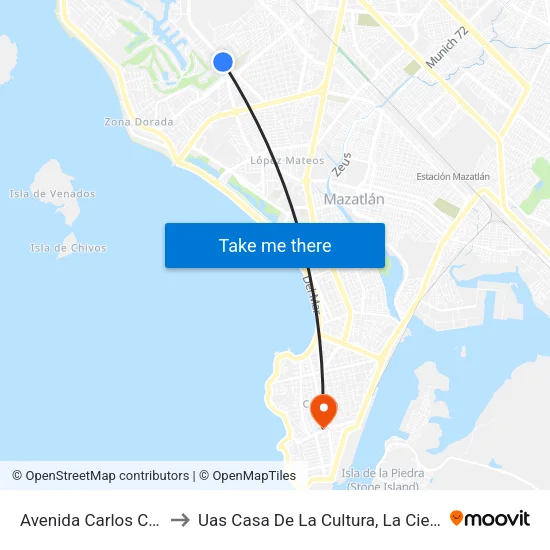 Avenida Carlos Canseco, 624_8 to Uas Casa De La Cultura, La Ciencia Y Las Bellas Artes map