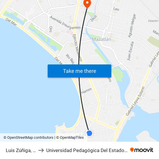 Luis Zúñiga, 912a to Universidad Pedagógica Del Estado De Sinaloa map