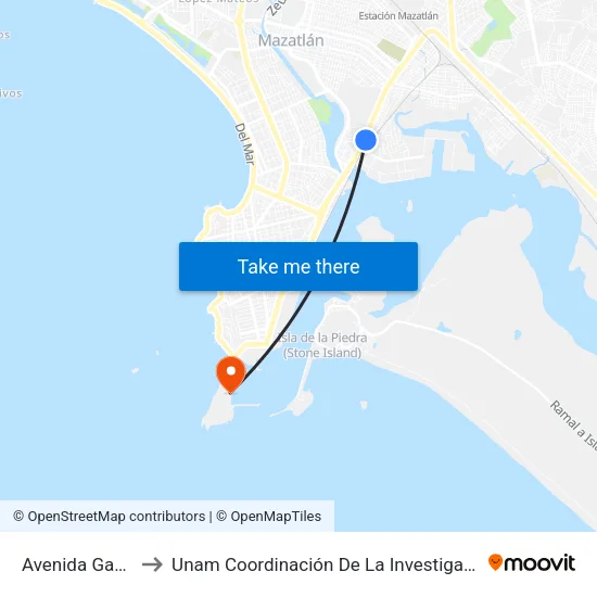 Avenida Gabriel Leyva, 2900b to Unam Coordinación De La Investigación Científica Base De Operaciones El Puma map