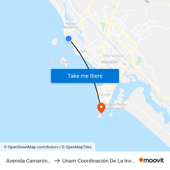 Avenida Camarón Sábalo, Sn-S Restaurant Contry to Unam Coordinación De La Investigación Científica Base De Operaciones El Puma map