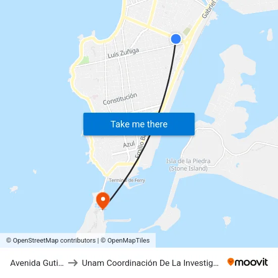 Avenida Gutiérrez Nájera, 1108 to Unam Coordinación De La Investigación Científica Base De Operaciones El Puma map