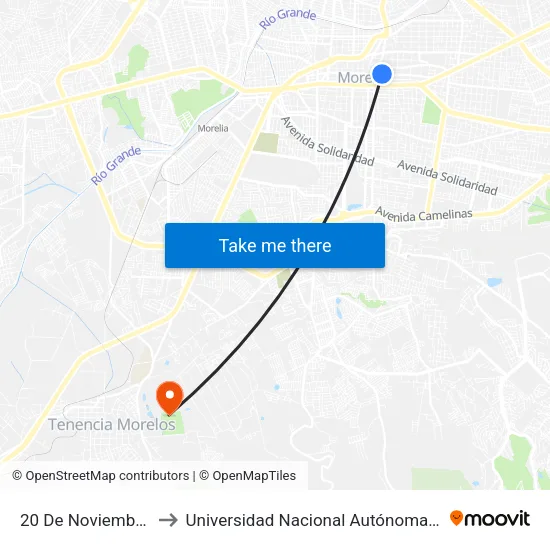 20 De Noviembre, 242 to Universidad Nacional Autónoma De México map