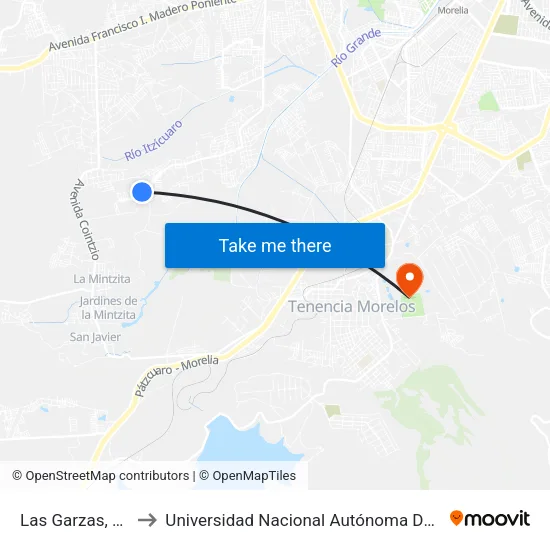 Las Garzas, 2189 to Universidad Nacional Autónoma De México map