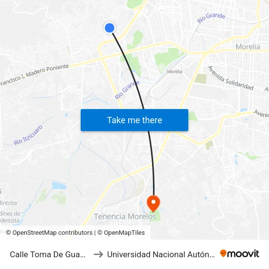 Calle Toma De Guadalajara, 962 to Universidad Nacional Autónoma De México map