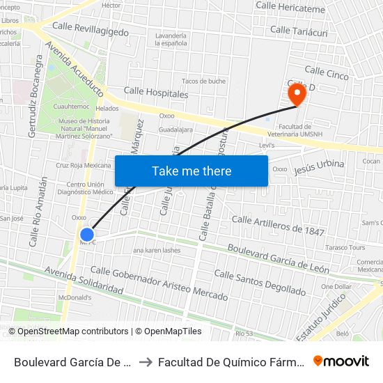 Boulevard García De León, 33-2 to Facultad De Químico Fármaco-Biología map