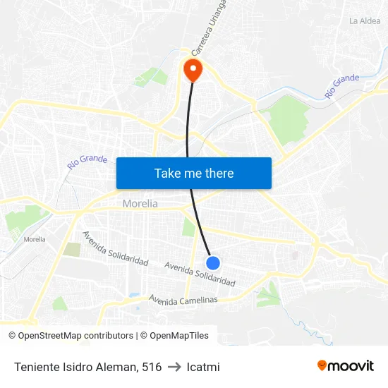 Teniente Isidro Aleman, 516 to Icatmi map
