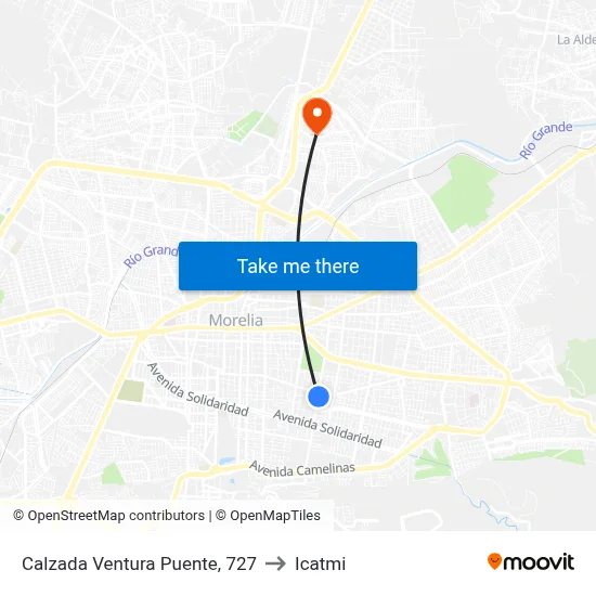 Calzada Ventura Puente, 727 to Icatmi map