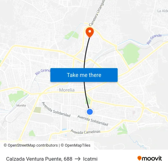 Calzada Ventura Puente, 688 to Icatmi map