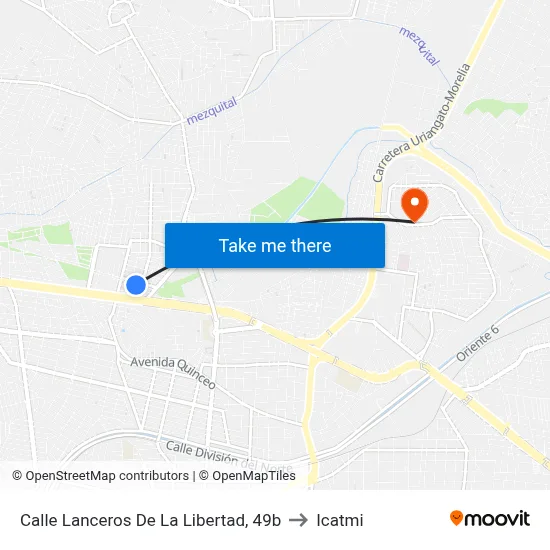 Calle Lanceros De La Libertad, 49b to Icatmi map