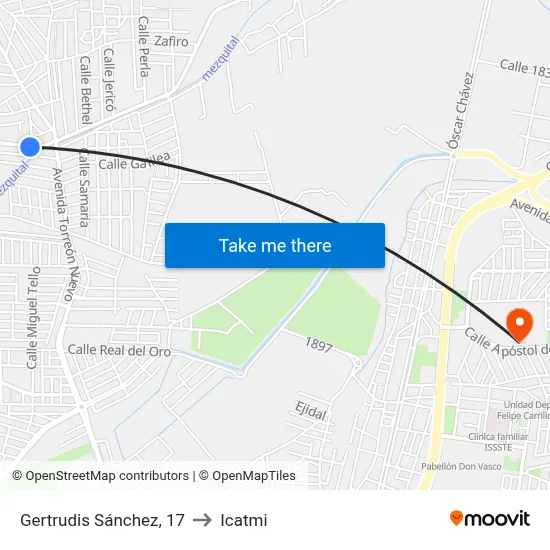 Gertrudis Sánchez, 17 to Icatmi map