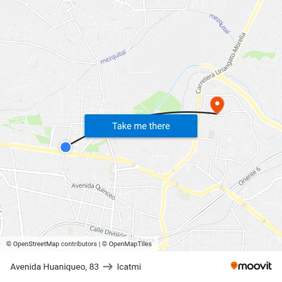 Avenida Huaniqueo, 83 to Icatmi map