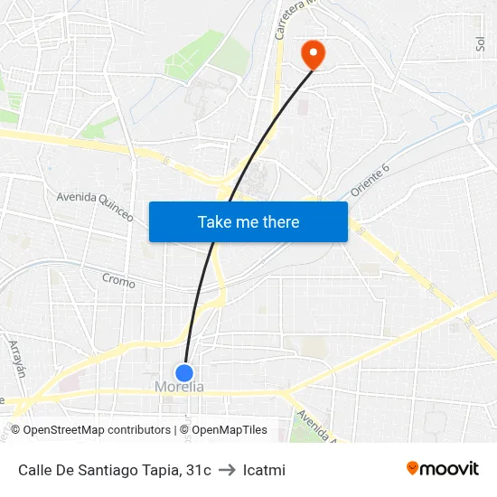 Calle De Santiago Tapia, 31c to Icatmi map