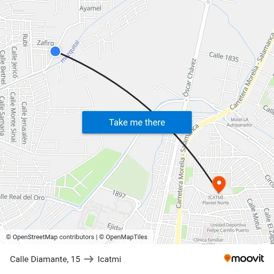 Calle Diamante, 15 to Icatmi map