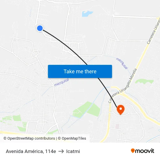 Avenida América, 114e to Icatmi map