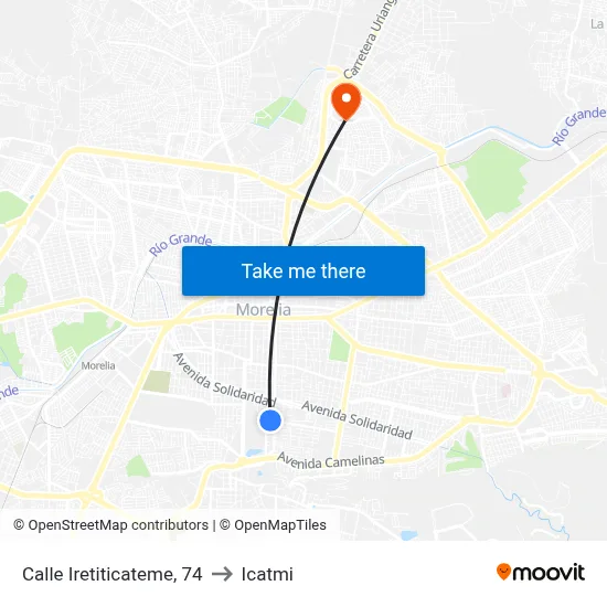 Calle Iretiticateme, 74 to Icatmi map