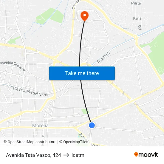 Avenida Tata Vasco, 424 to Icatmi map