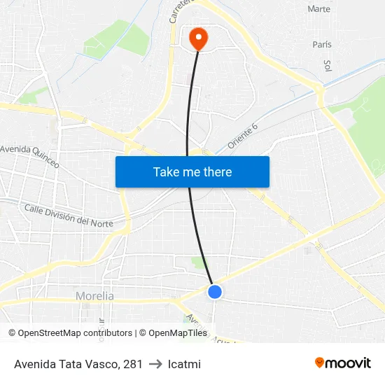 Avenida Tata Vasco, 281 to Icatmi map