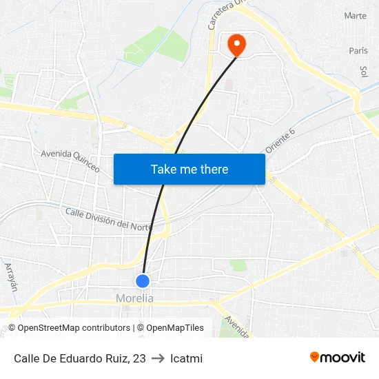 Calle De Eduardo Ruiz, 23 to Icatmi map