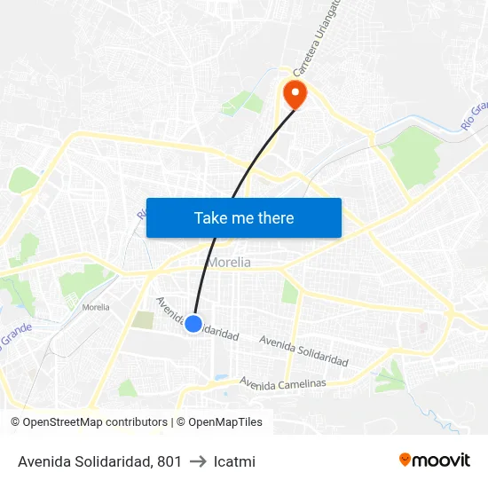 Avenida Solidaridad, 801 to Icatmi map