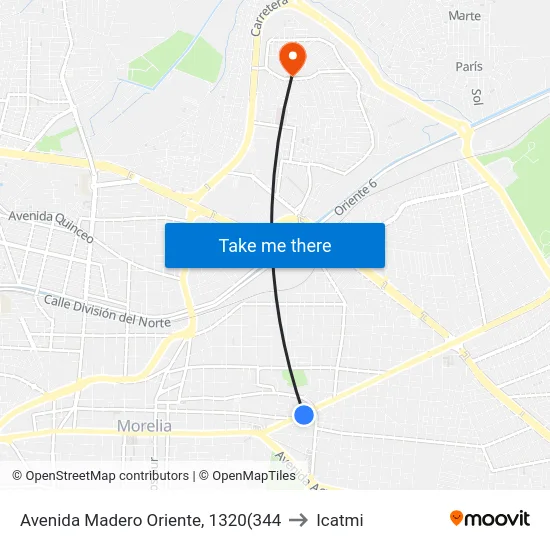 Avenida Madero Oriente, 1320(344 to Icatmi map