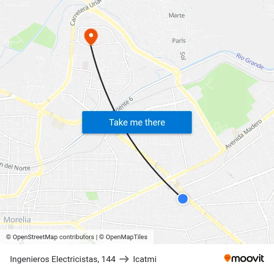 Ingenieros Electricistas, 144 to Icatmi map