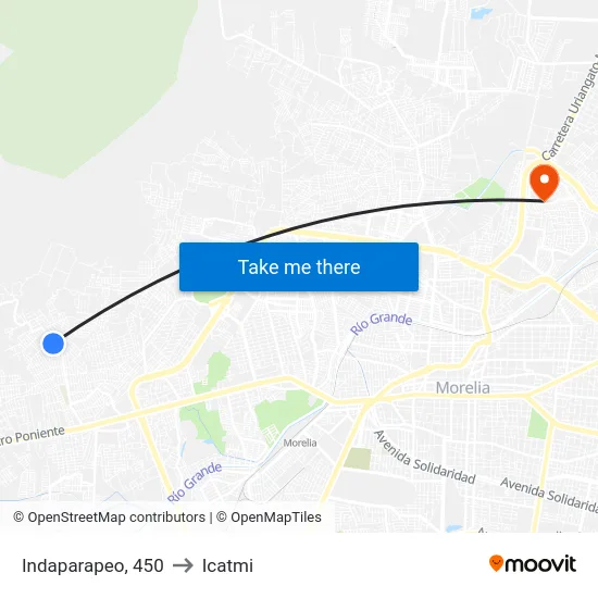 Indaparapeo, 450 to Icatmi map