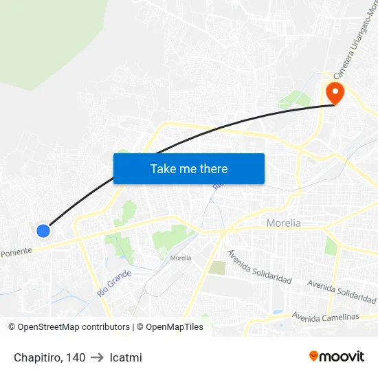 Chapitiro, 140 to Icatmi map