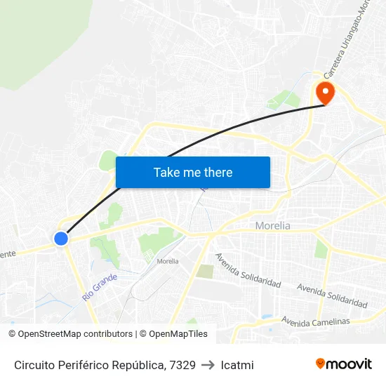 Circuito Periférico República, 7329 to Icatmi map
