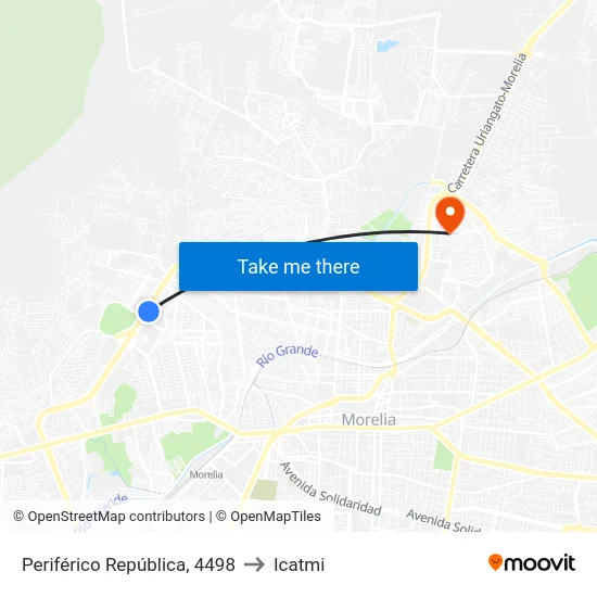 Periférico República, 4498 to Icatmi map