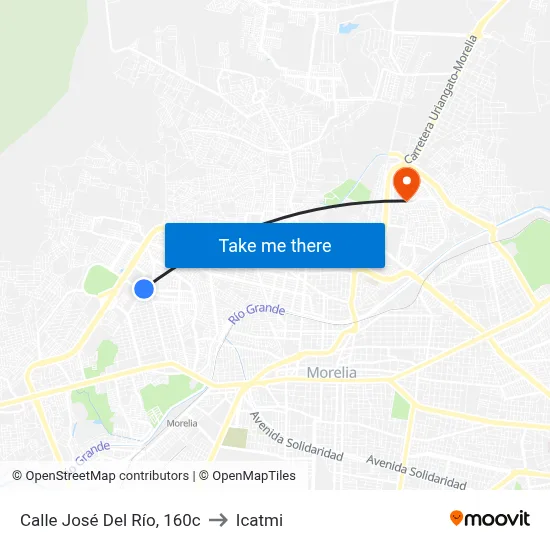 Calle José Del Río, 160c to Icatmi map