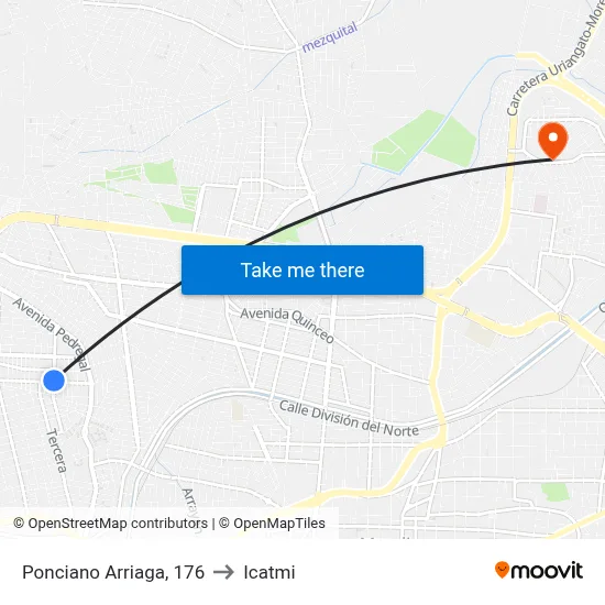 Ponciano Arriaga, 176 to Icatmi map