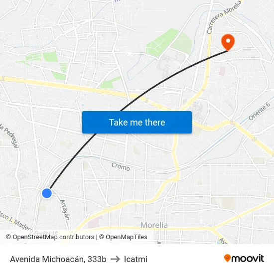 Avenida Michoacán, 333b to Icatmi map