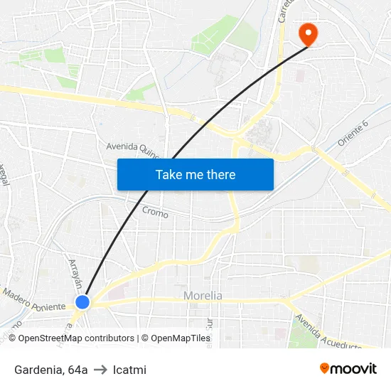 Gardenia, 64a to Icatmi map