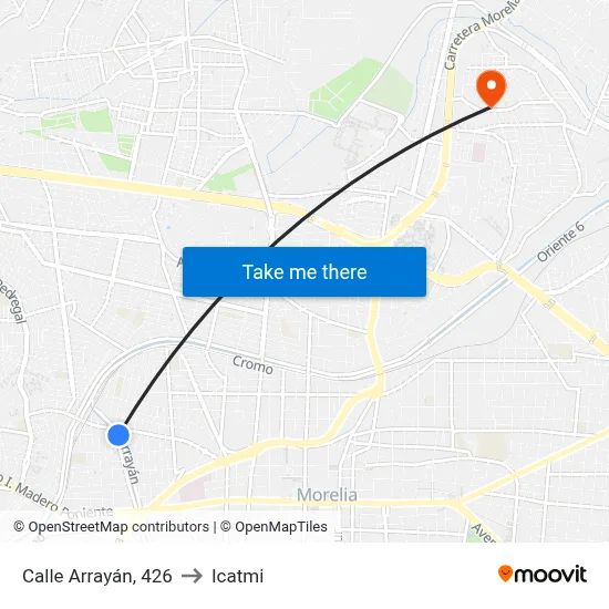 Calle Arrayán, 426 to Icatmi map