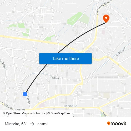 Mintzita, 531 to Icatmi map