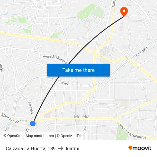 Calzada La Huerta, 189 to Icatmi map