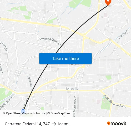 Carretera Federal 14, 747 to Icatmi map