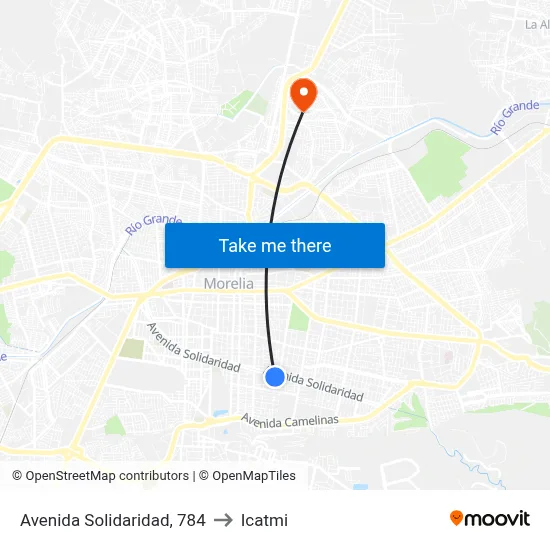 Avenida Solidaridad, 784 to Icatmi map