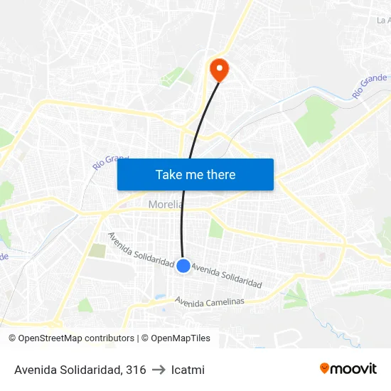 Avenida Solidaridad, 316 to Icatmi map