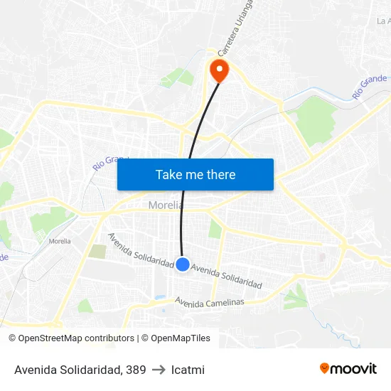 Avenida Solidaridad, 389 to Icatmi map