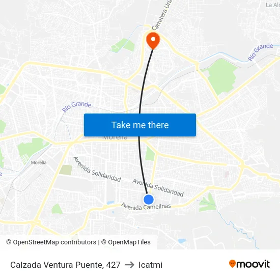 Calzada Ventura Puente, 427 to Icatmi map